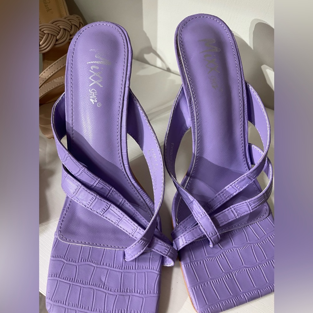 Mixx lavender slip on mini heel
